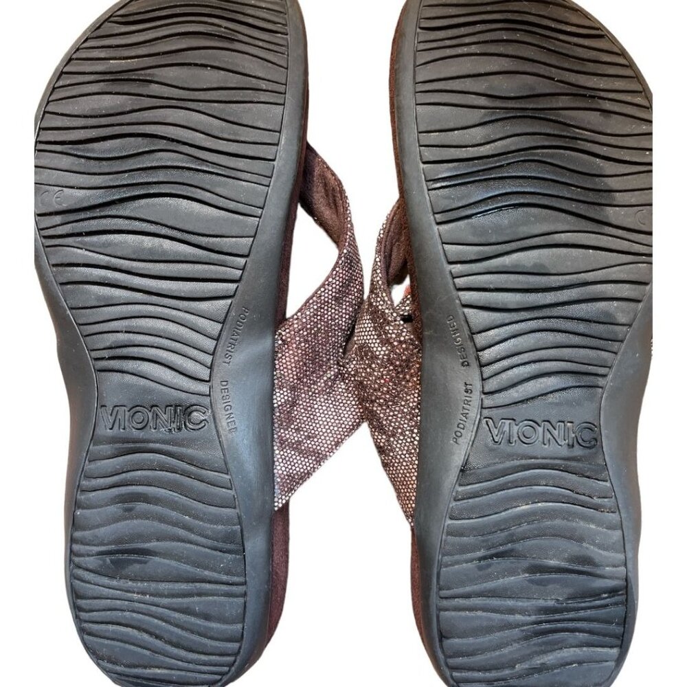 Vionic Rest Cocoa Bronze Snake Sandals Women's Si… - image 6